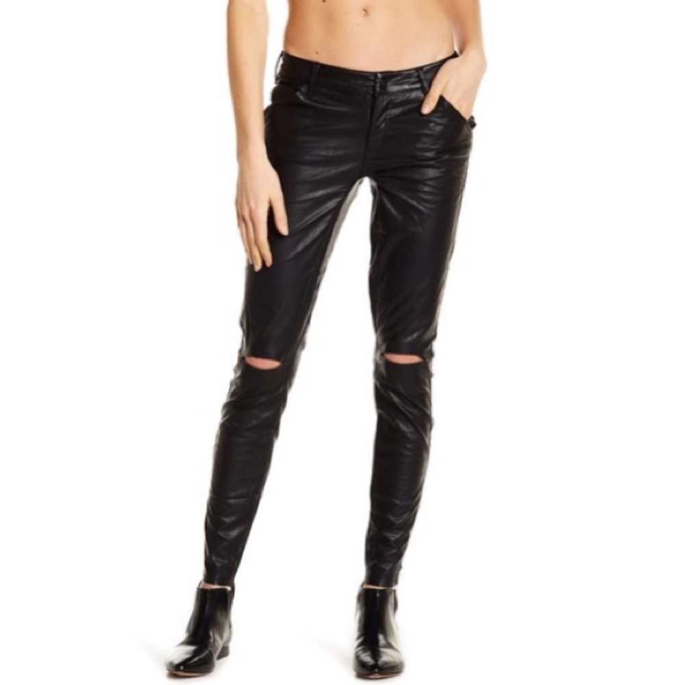 ONE Teaspoon Apollo Vegan Leather Black Pants